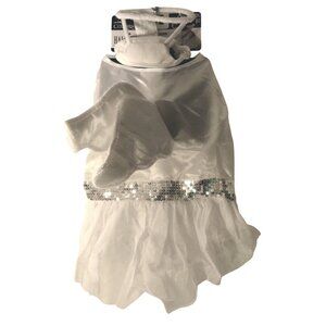HALLOWEEN Dog pet ANGEL COSTUME NEW Large Celebrate It White Halo Silver Wings